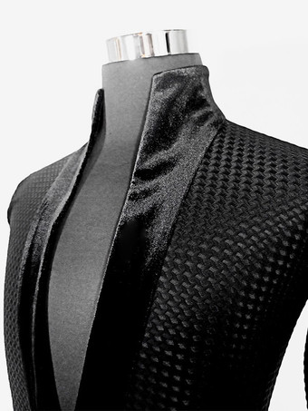 ラテンダンス衣装 ブラック メンズ ジャンプスーツ セクシー ポリエステル ジャンプスーツ ダンス衣装