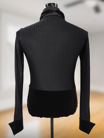 ラテンダンス衣装 ブラック メンズ ジャンプスーツ セクシー ポリエステル ジャンプスーツ ダンス衣装