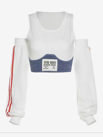 ホワイト ジャズダンス衣装女性用ポリエステルパンツトップダンスウェア