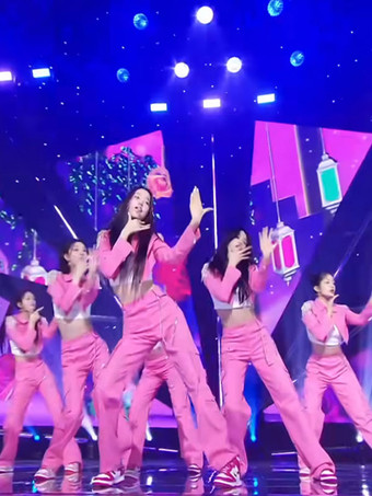 ピンクジャズダンス衣装女性用ポリエステルパンツトップダンスウェア