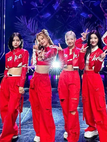 ジャズダンス衣装女性用ポリエステルトップパンツダンスウェア