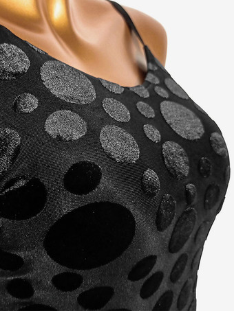 ラテンダンス衣装黒の女性のポリエステルドレスセクシーなラテンダンサーダンスウェア