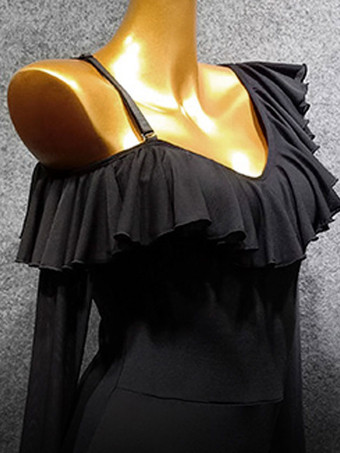 ラテン ダンス ドレス ブラック 女性用 ポリエステル ジャンプスーツ セクシー ラテン ダンサー ダンスウェア