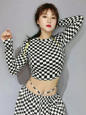 ジャズダンス衣装女性用ポリエステルトップパンツダンスウェア