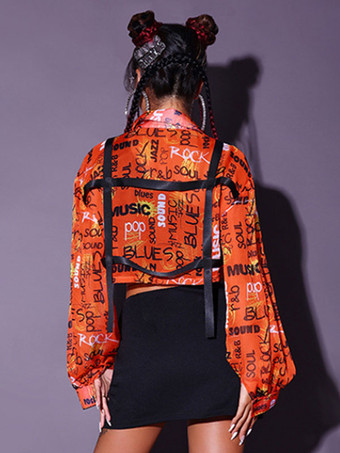 ジャズダンス衣装女性用ポリエステルトップパンツオーバーコートダンスウェア