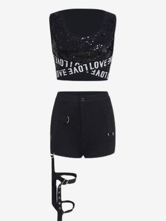 ジャズダンス衣装女性用ポリエステルトップパンツダンスウェア