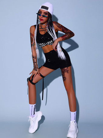 ジャズダンス衣装女性用ポリエステルトップパンツダンスウェア