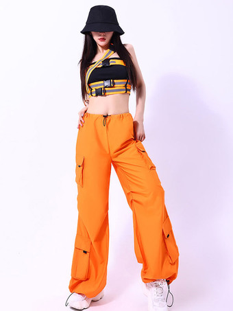 ジャズダンス衣装女性用ポリエステルトップパンツダンスウェア