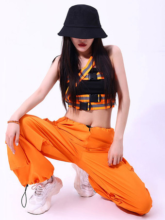 ジャズダンス衣装女性用ポリエステルトップパンツダンスウェア