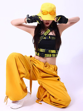 ジャズダンス衣装女性用ポリエステルトップパンツダンスウェア