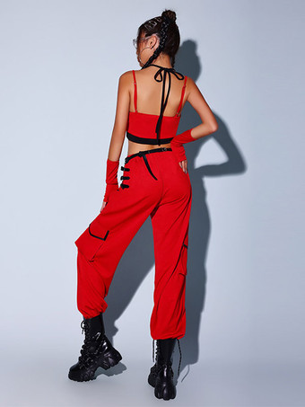 ジャズダンス衣装女性用ポリエステルトップパンツダンスウェア