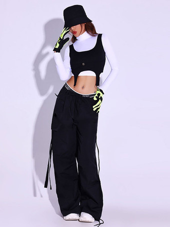 ジャズダンス衣装女性用ポリエステルトップパンツダンスウェア