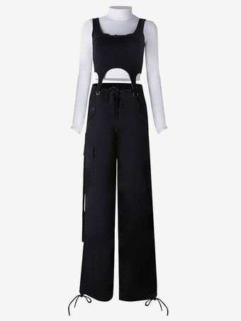 ジャズダンス衣装女性用ポリエステルトップパンツダンスウェア