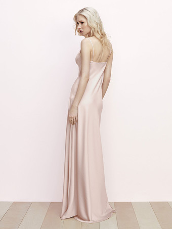 Bridesmaid Dress A-Line Floor-Length Backless Satin Fabric Formal Gowns