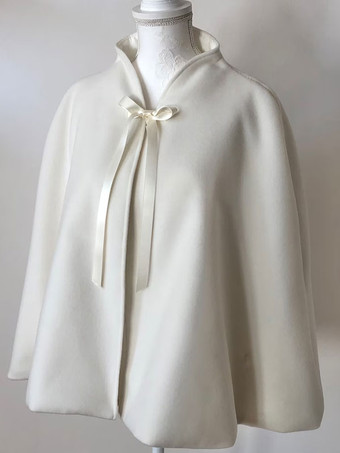 ウェディングラップ アイボリー 長袖 ハイカラー トップス ショート プラッシュ ブライダル カバーアップ