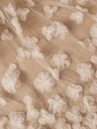 ウェディングベール 1段フラワーレース クラシックブライダルベール