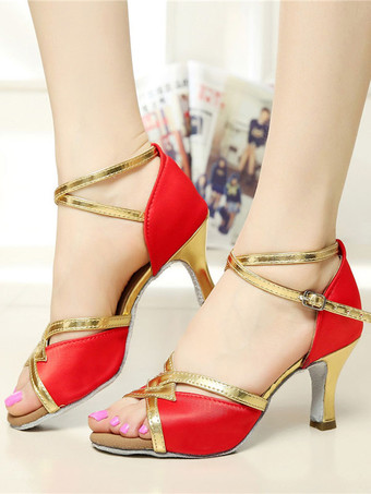 ラテン ダンス シューズ ブラック ピープ トゥ 社交ダンス シューズ