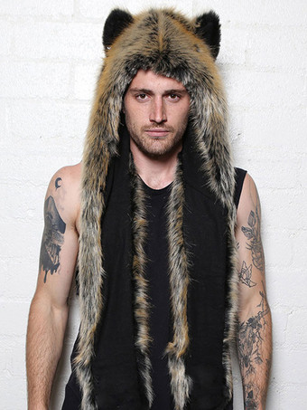 アンバー秋冬用の柔らかいフェイクファーハット動物の形の女性のキャップ