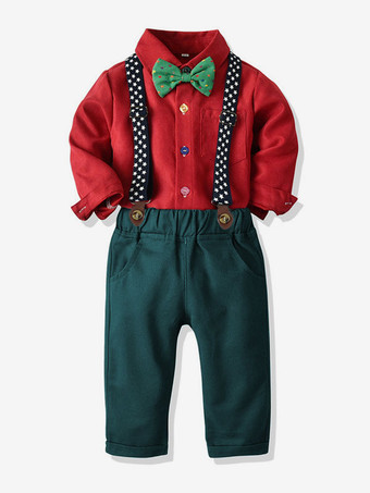 レッド キッドクリスマスコスプレ服フルセットパック