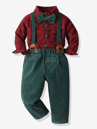 グリーン キッドクリスマスコスプレ服フルセットパック