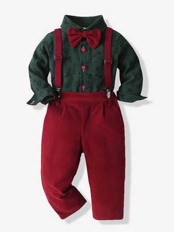 レッド キッドクリスマスコスプレ服フルセットパック