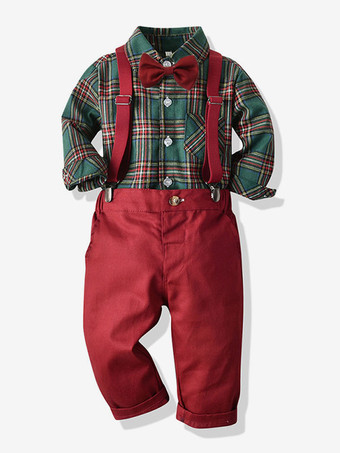 レッド キッドクリスマスコスプレ服フルセットパック