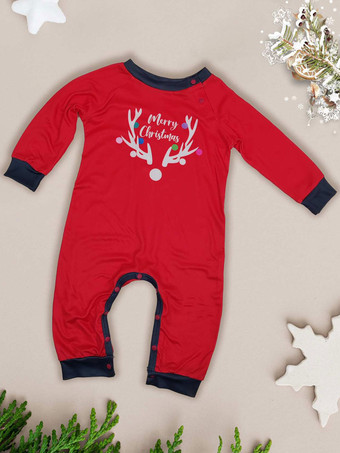 お揃いのファミリーパジャマ ラウンドネック 長袖 大人用 子供用 クリスマスパジャマ