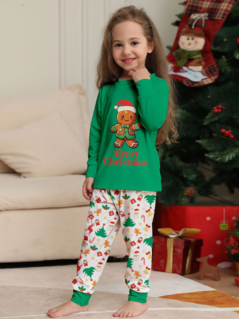 クリスマスパジャマ ラウンドネック 長袖 カフス ファミリーパジャマ
