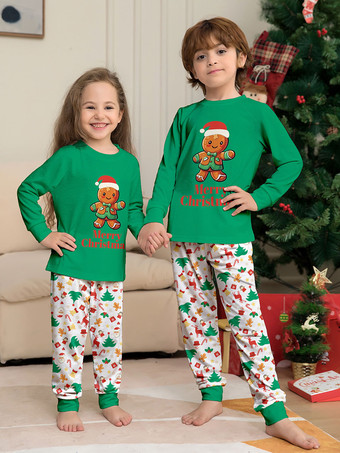 クリスマスパジャマ ラウンドネック 長袖 カフス ファミリーパジャマ