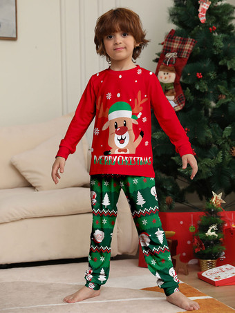 ファミリークリスマスパジャマ 長袖 大人用 子供用 コットンパジャマ