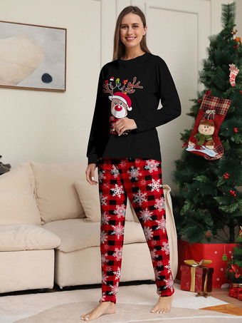 クリスマス マッチング ファミリー パジャマ スノーフレーク ヘラジカ 子供用 大人用 パジャマ