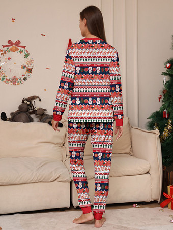 クリスマス柄パジャマ クルーネック長袖ファミリーパジャマ