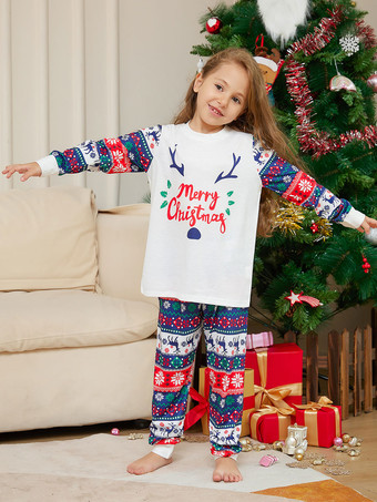 マッチングファミリークリスマスパジャマ ラウンドネック 大人用 子供用パジャマ