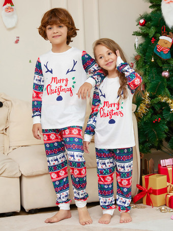 マッチングファミリークリスマスパジャマ ラウンドネック 大人用 子供用パジャマ