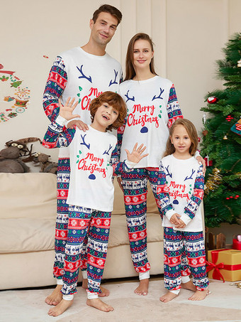 ご参考ください マッチングファミリークリスマスパジャマ ラウンドネック 大人用 子供用パジャマ