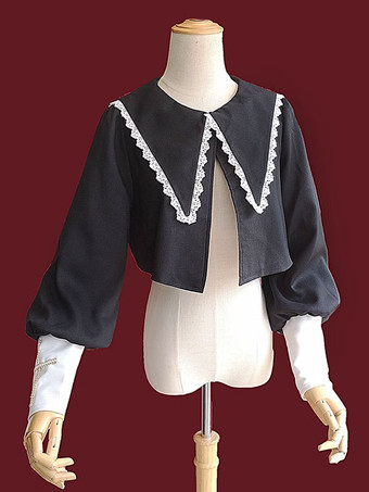 ブラック クラシック フリル 長袖 ブラック