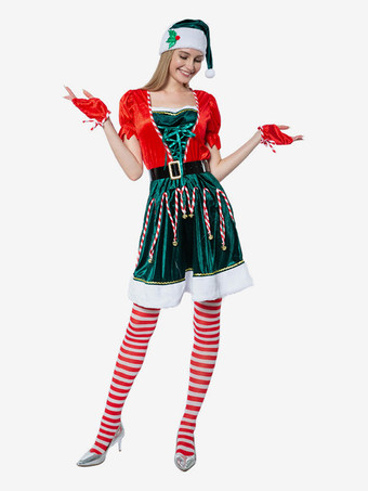 レディース クリスマス エルフ コスチューム 5 セット パーティードレス