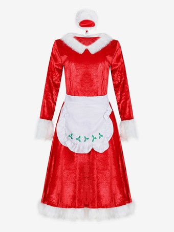 女性のクリスマスレッドドレスクリスマスホリデーコスチューム