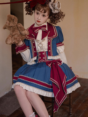 アイドル服 ロリータ ブラウス エクリュ ホワイト ロリータ トップ 長袖 リボン ロリータ シャツ