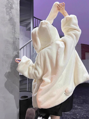 スイート ロリータ コート エクリュ ホワイト オーバーコート ショート プラッシュ 秋ロリータ アウター