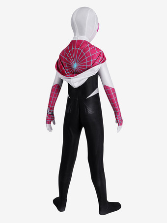 À travers le costume de cosplay Spider-Verse Kid Gwen