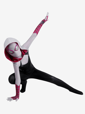 À travers le costume de cosplay Spider-Verse Kid Gwen