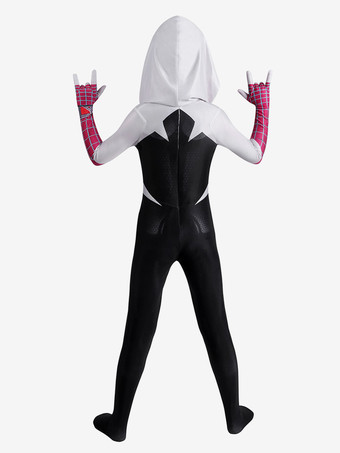 À travers le costume de cosplay Spider-Verse Kid Gwen