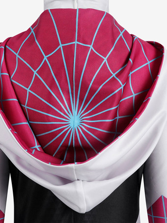 À travers le costume de cosplay Spider-Verse Kid Gwen