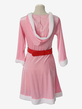 ボディコン クリスマス ピンク 靴 ドレス 帽子 ポリエステル オンブル クリスマス ホリデー コスチューム