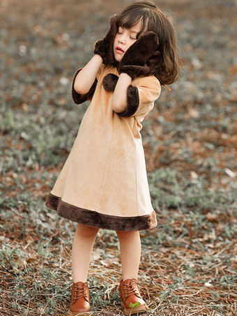 ボディコン クリスマス カーキ ドレス ポリエステル ツートンカラー クリスマス ホリデー コスチューム