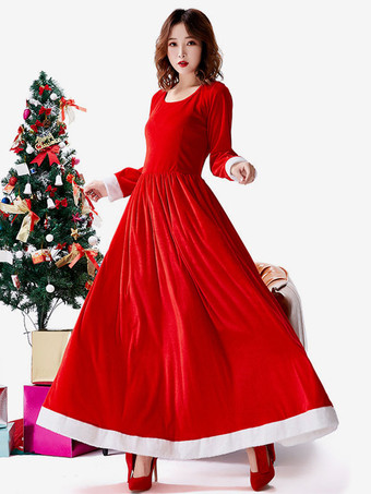 ボディコン クリスマス レッド ドレス ポリエステル ツートンカラー クリスマス ホリデー コスチューム