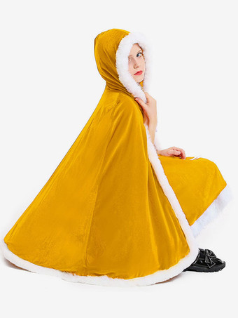 トップ クリスマス レッド マント ポリエステル ツートンカラー クリスマス ホリデー コスチューム