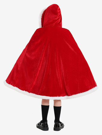 トップ クリスマス レッド マント ポリエステル ツートンカラー クリスマス ホリデー コスチューム