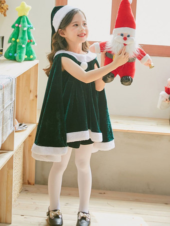 セット クリスマス レッド ドレス帽子パンツ ポリエステル ツートンカラー クリスマス ホリデー コスチューム